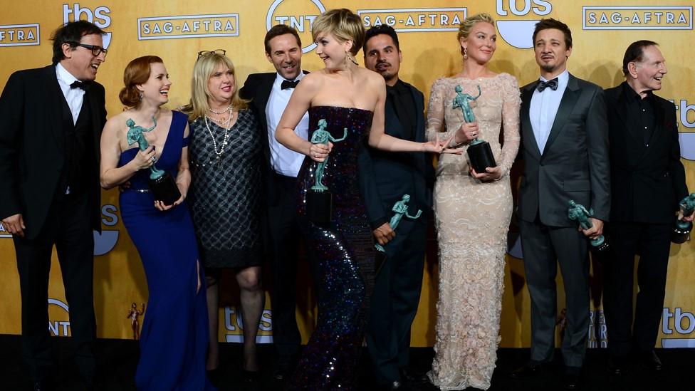 American Hustle stars with their SAG awards