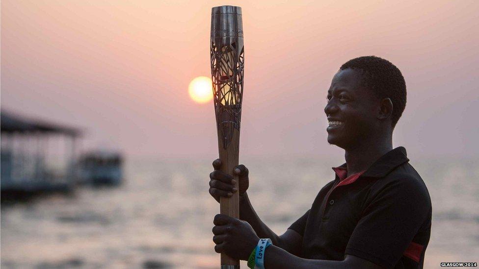 The sunset during the Queen's Baton Relay visit to Freetown, Sierra Leone.