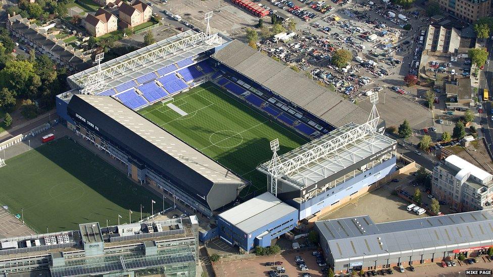 Aerial view of Portman Road by Mike Page