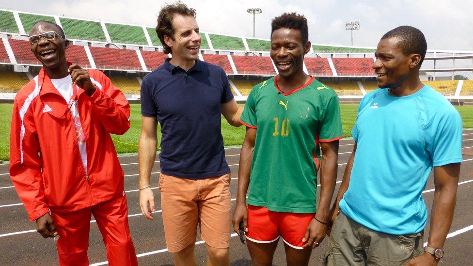 Mark Beaumont meet Cameroon's sprinters as they prepare for the para-sport event's at the Commonwealth Games.