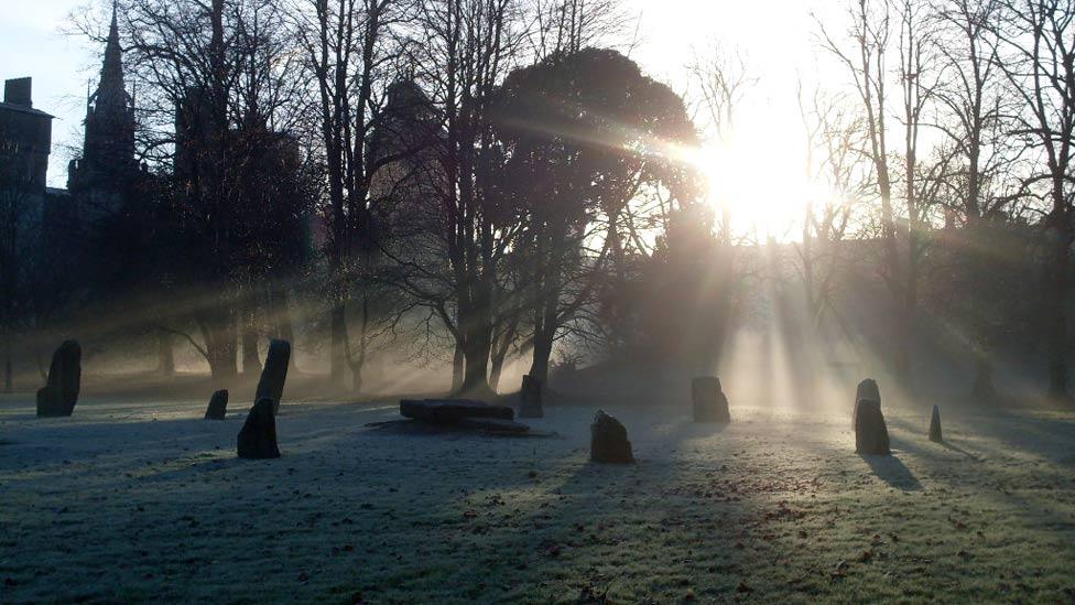 The stone circle in Bute Park, Cardiff