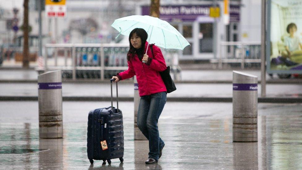 Woman holding umbrella