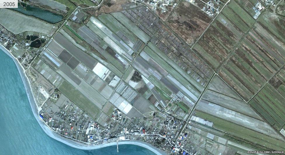 Satellite view of Sochi stadium area 2005