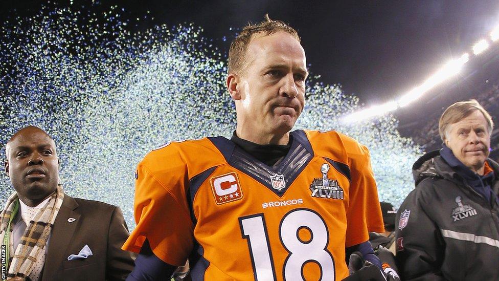 Peyton Manning of the Denver Broncos