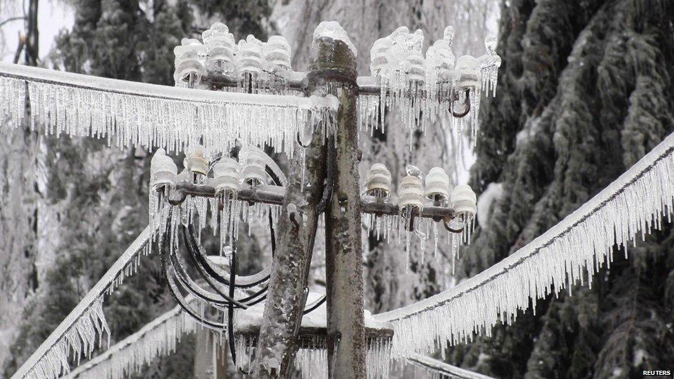 A frozen pylon