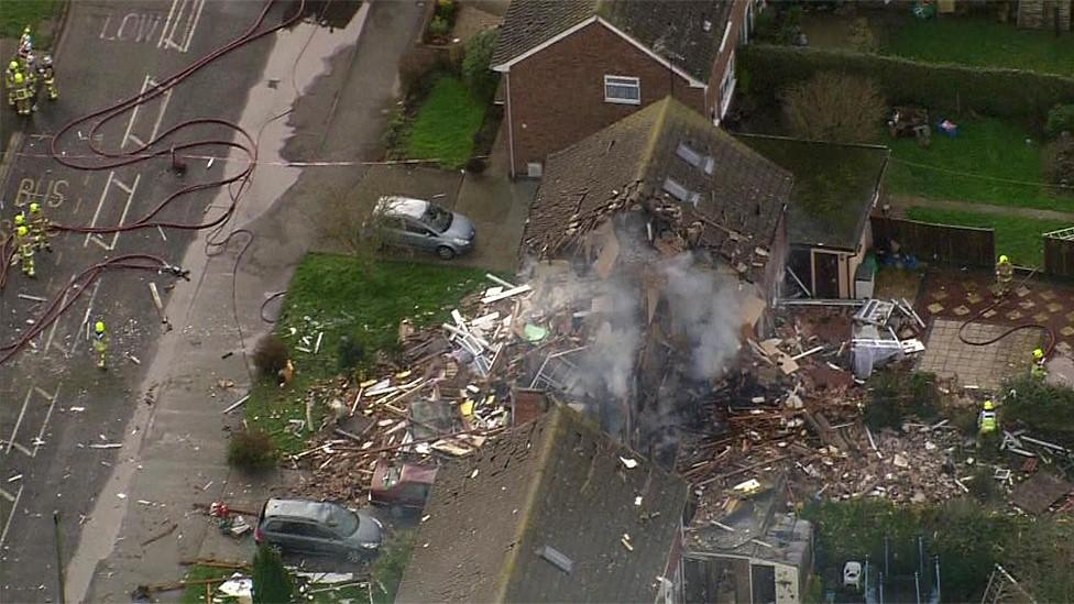 Scene of gas explosion in Cloes Lane, Clacton-on-Sea