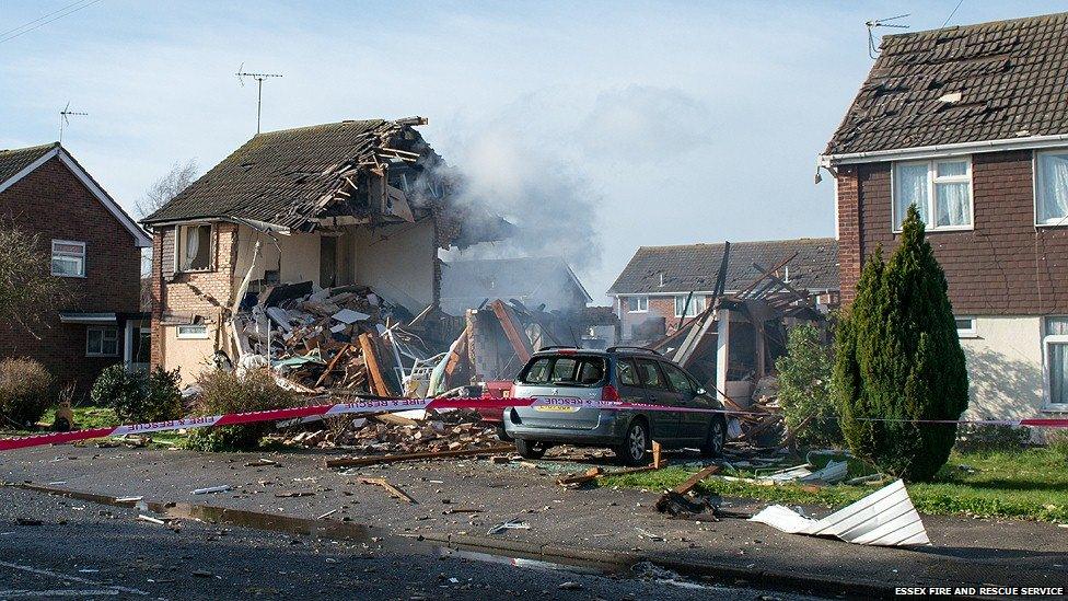 Scene of gas explosion in Cloes Lane, Clacton-on-Sea