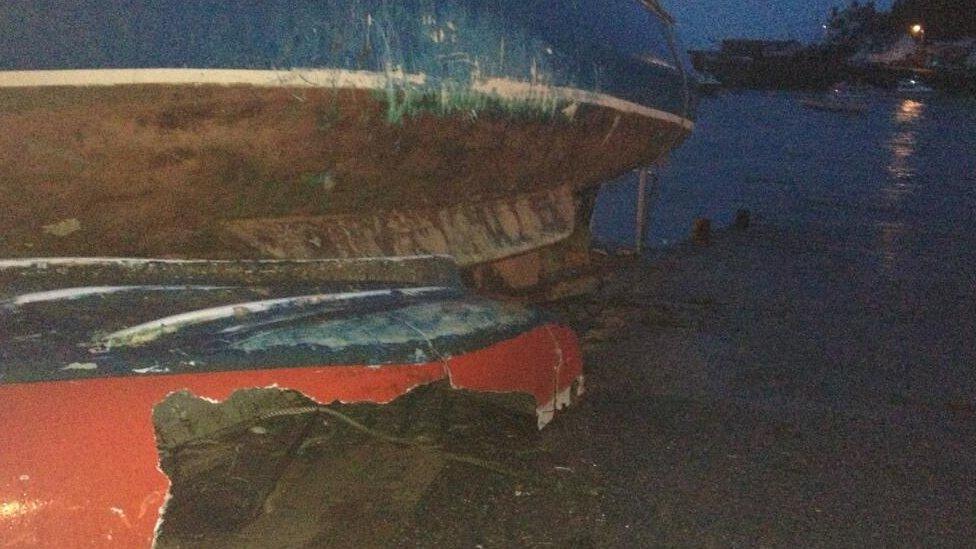 Boats damaged in Porthleven