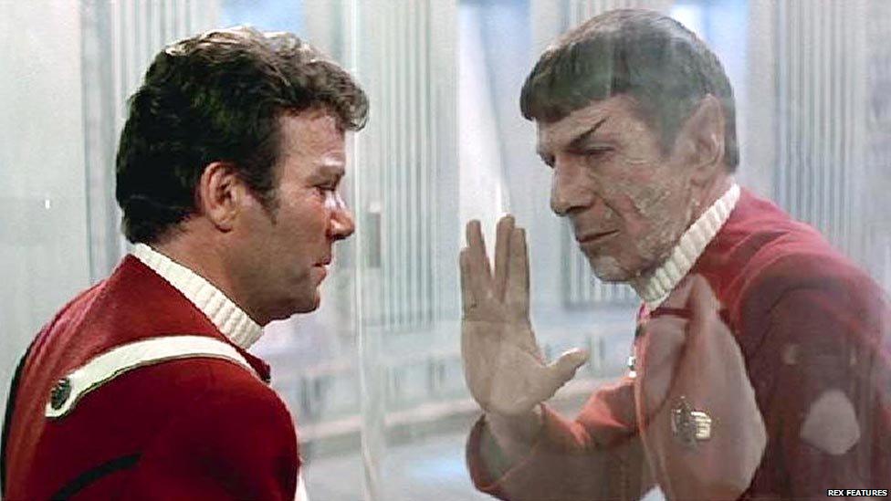 William Shatner and Leonard Nimoy in Star Trek II: The Wrath of Khan