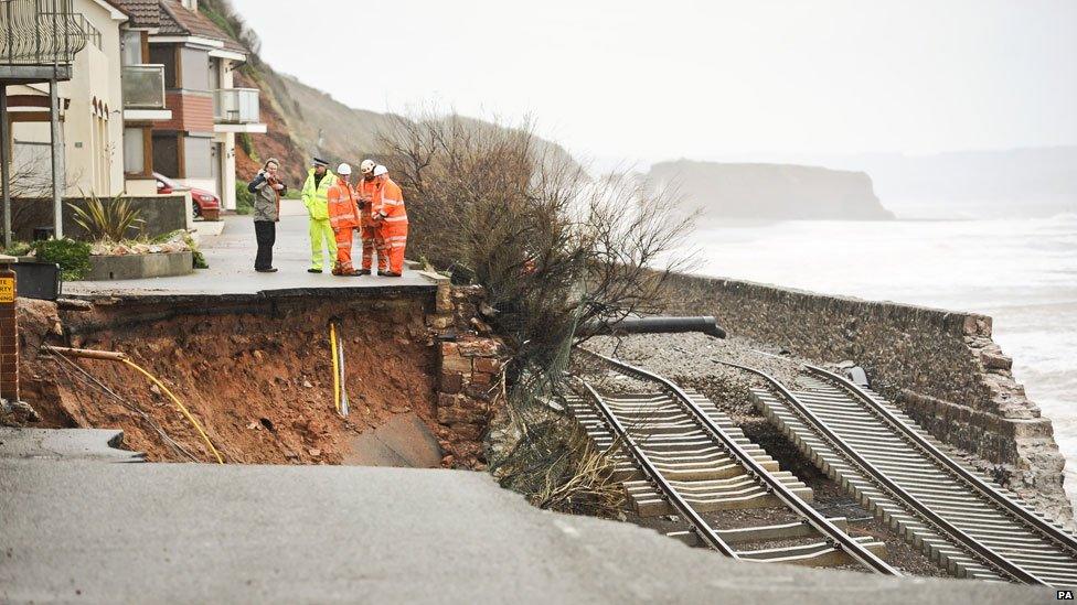 Dawlish, Devon, in the storms