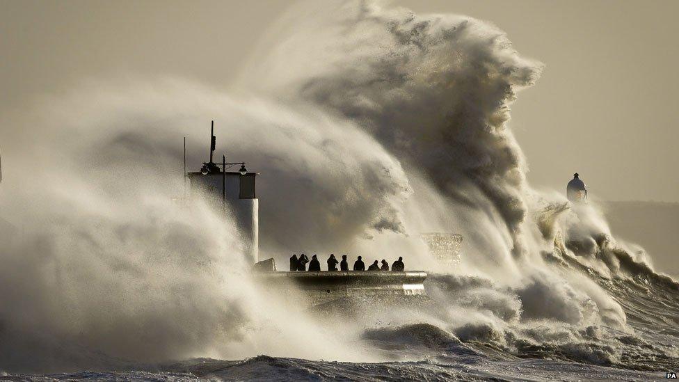 Porthcawl, Bridgend in the storms