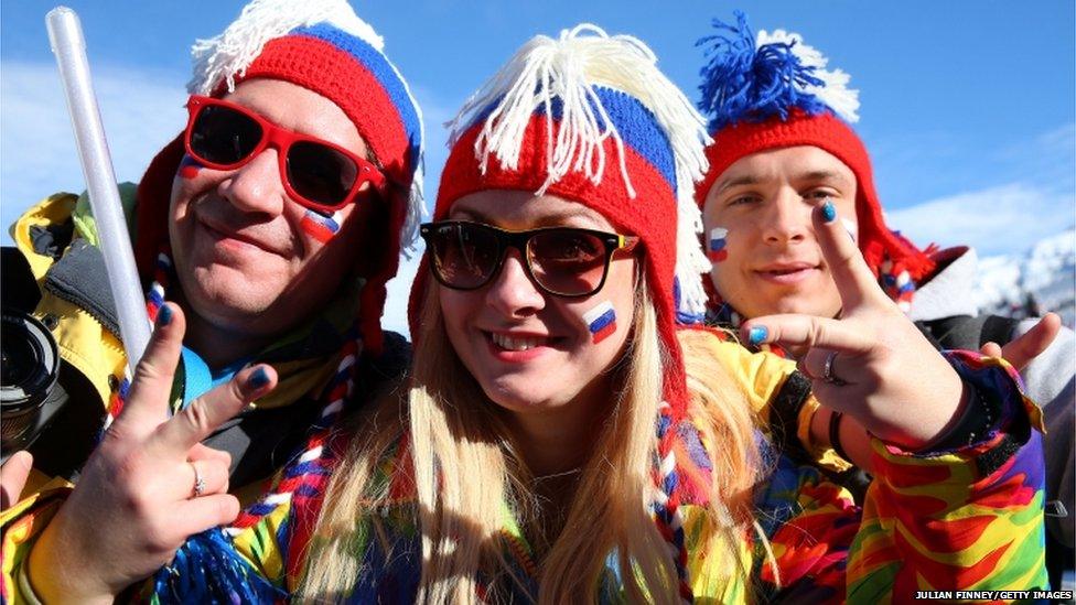 Fans at the Winter Olympics