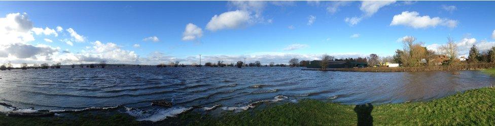 View of flooded East Lyng