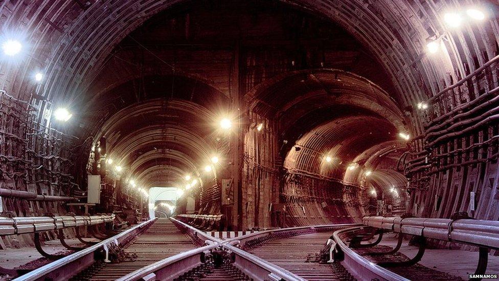 Underground train tunnel