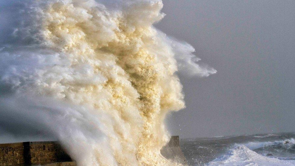 Stormy sea in Porthcawl