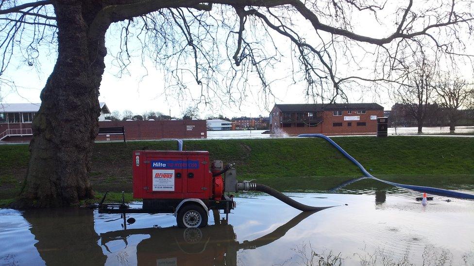 The scene in Hylton Road, Worcester, where a pump was brought in on Wednesday night