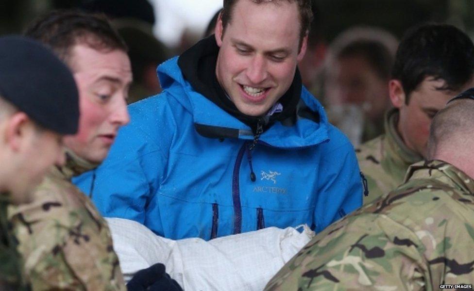 Duke of Cambridge helps flood effort