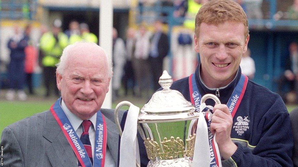 Sir Tom Finney and David Moyes