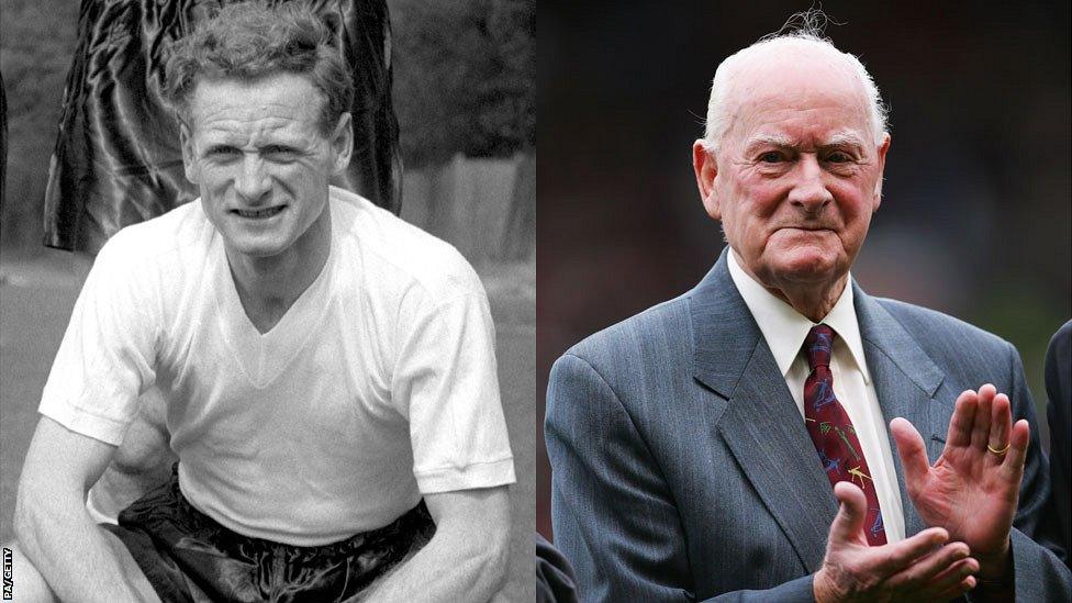 Sir Tom Finney in 1958 and 2006