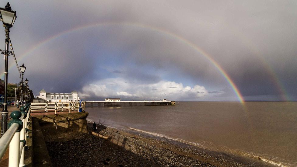 Double rainbow over Penarth Pier