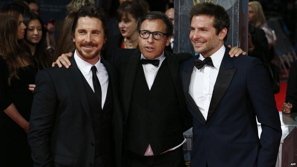 Christian Bale, David Russell and Bradley Cooper