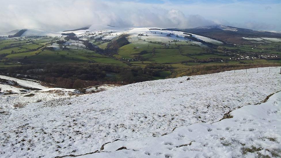 Llanferres, Denbighshire, below the summit of Moel Famau