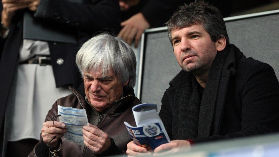 Bernie Ecclestone before kick at Loftus Road