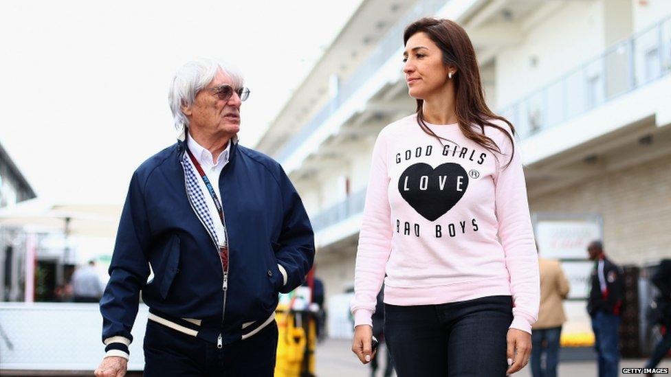 Bernie Ecclestone with wife Fabiana