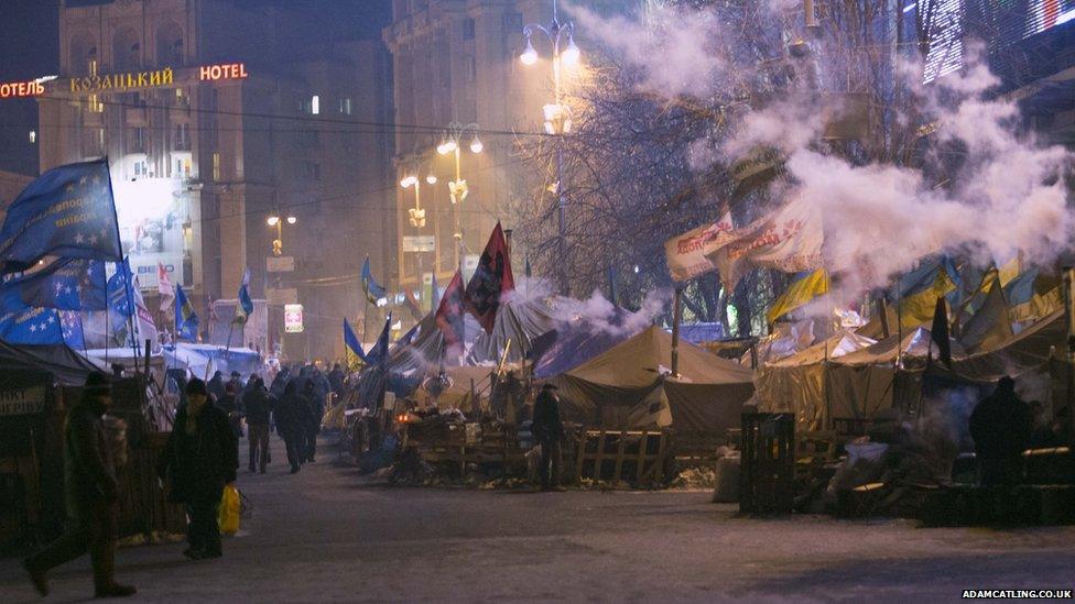 Protesters in Independence Square