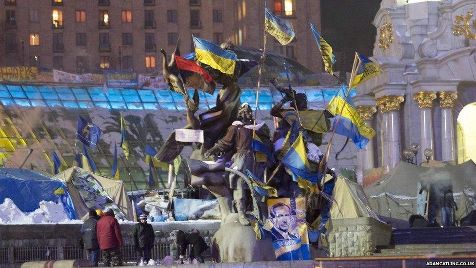 Protesters in Independence Square