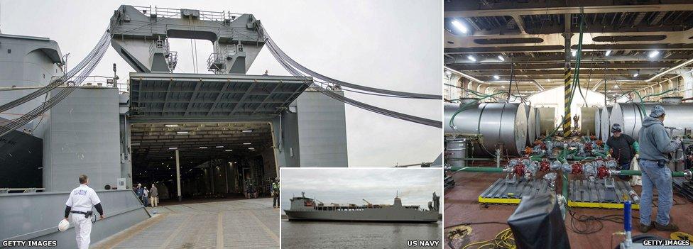 The MV Cape Ray being fitted out in Portsmouth, Virginia