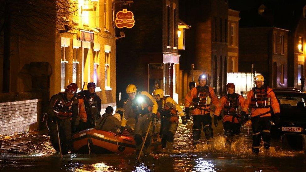 Rescue teams in Boston