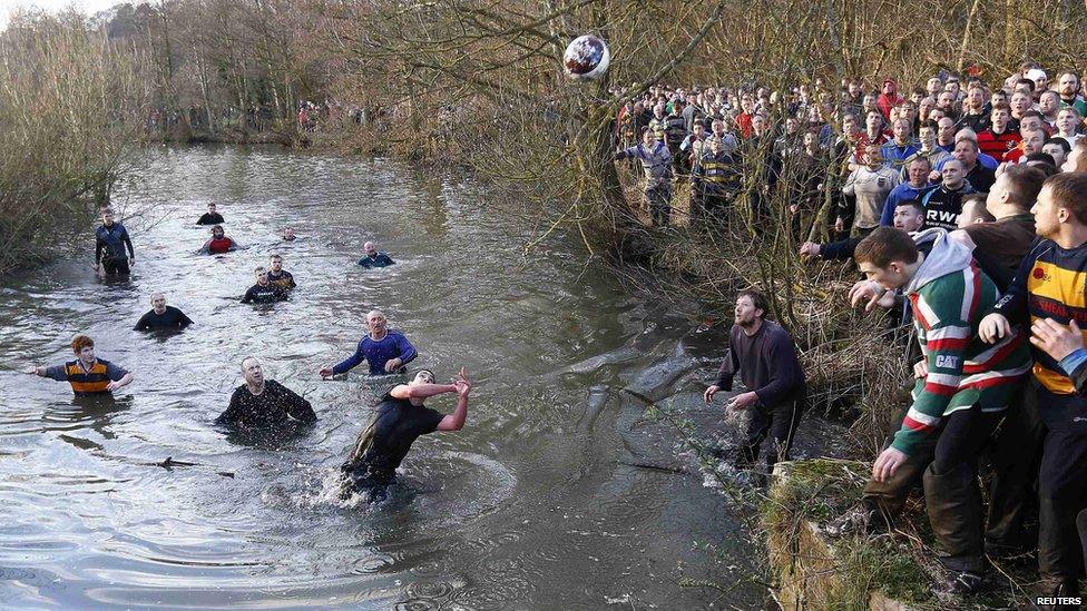 Up'ards and the Down'ards competing for the ball