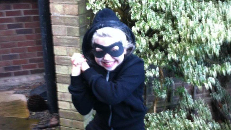 Sophia dressed as gangsta granny