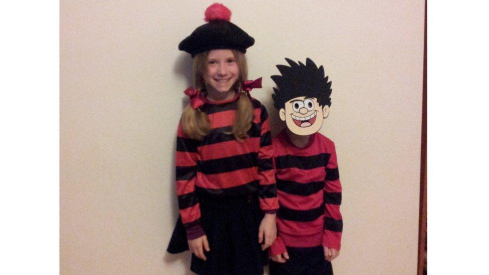 Jasmine and Jack are dressed up as Dennis the Menace