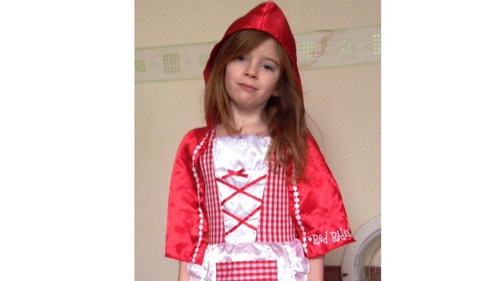 Molly dressed as Little Red Riding Hood