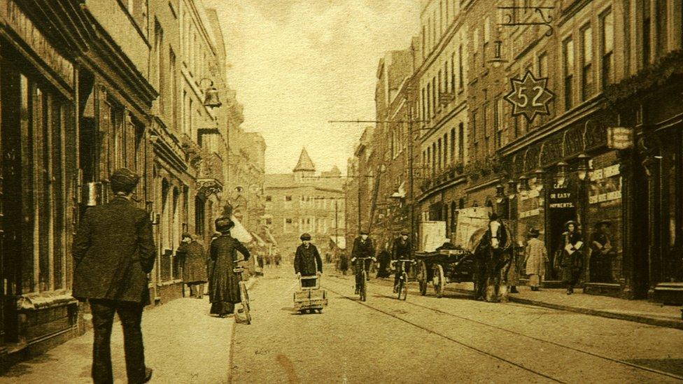 Broad Street, Worcester, in about 1910