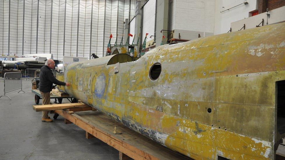 David Bradley and Bolingbroke 9048 which is being restored in the Concorde hangar