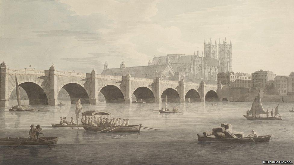 Joseph Farrington, View of Westminster Bridge from the South East, 1789