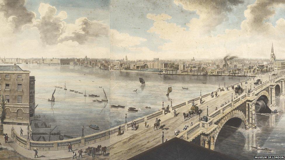 Henry Aston Barker, Detail of London from the Roof of Albion Mills, 1791 (large-scale panorama)