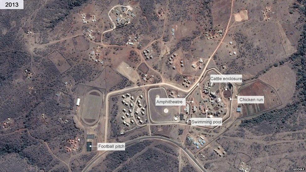 Satellite image of the Nkandla homestead in 2013