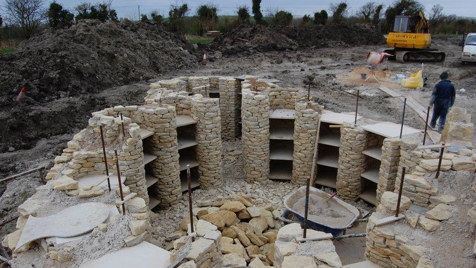 All Cannings long barrow under construction