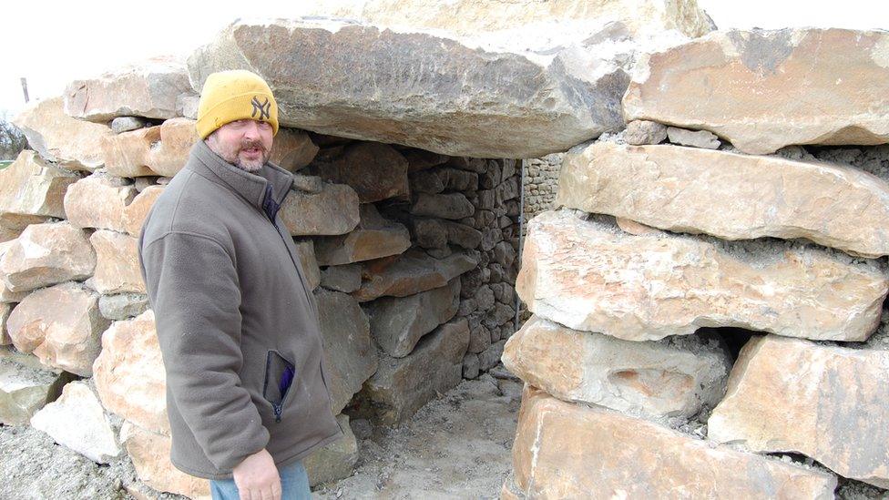 Tim Daw at All Cannings long barrow