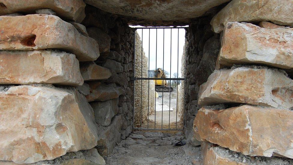 All Cannings long barrow under construction