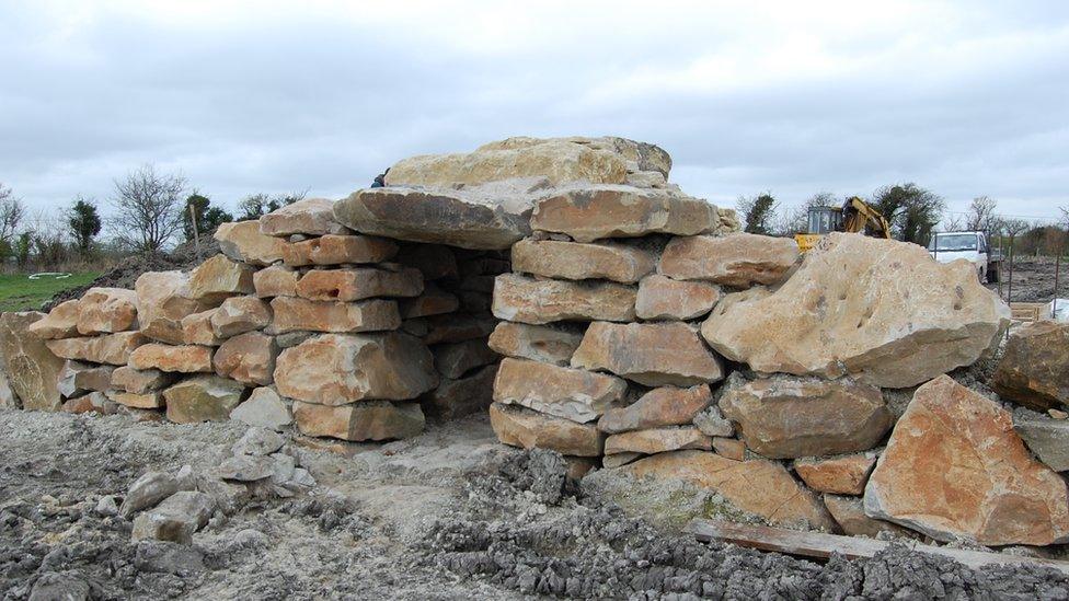 All Cannings long barrow under construction