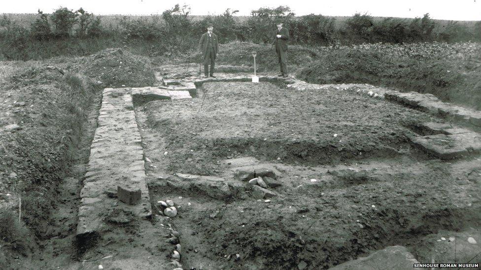 The 1880 excavation by Joseph Robinson shows the temple under excavation