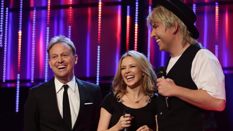 Jason Donovan, Kylie Minogue and David Walliams