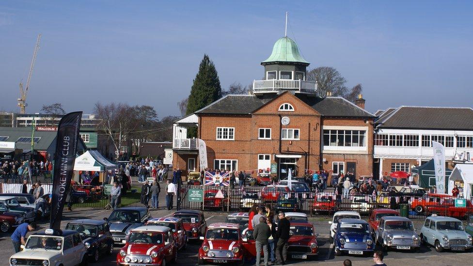 Cars on display during Brooklands Mini Day 2013