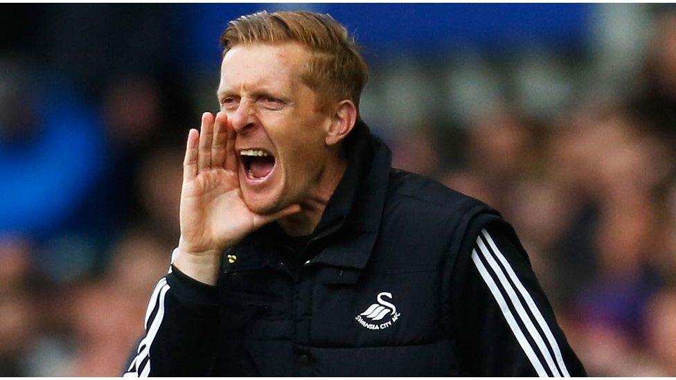 Garry Monk shouts instructions to his team