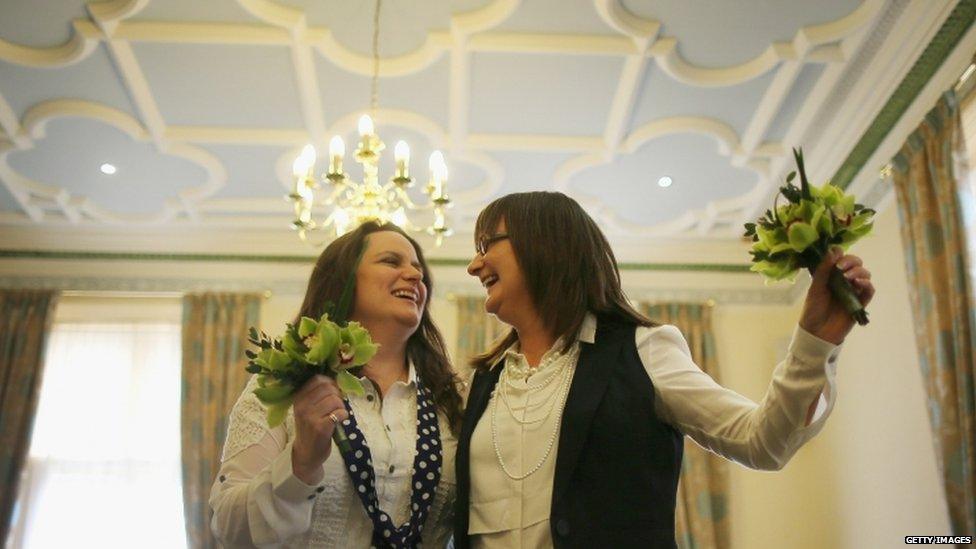 Teresa Millward (left) and her wife Helen Brearley